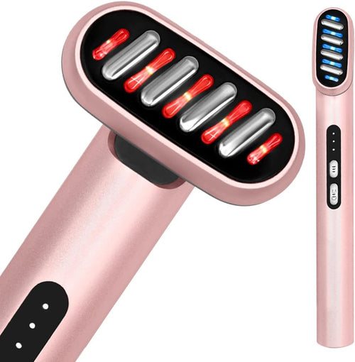 5 in 1 Facial Wand | Microcurrent Device for Anti-Aging, Red & Blue Light Therapy, Face Massager for Rejuvenation, LED Light Therapy, Heat Therapy, Skin Care Tool: Lift Skin, for Damaged Skin