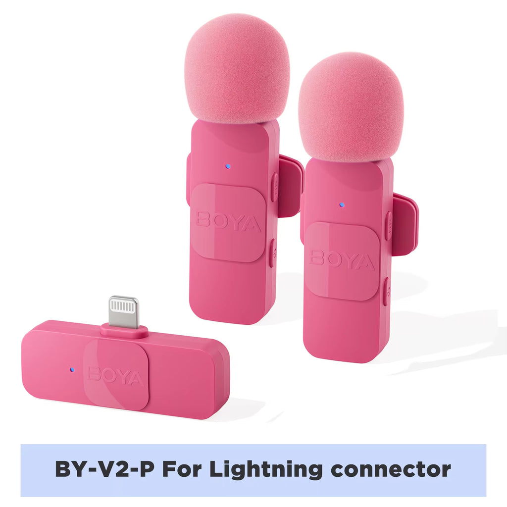 BY-V Professional Wireless Lavalier Mini Microphone for Iphone Ipad Android Live Broadcast Gaming Recording Interview Vlog