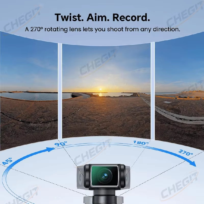 1.69" 4K/5K Ultra WIFI or Touch Screen Pocket Action Camera 270° Vlog Mini Sports Cam Helmet Travel Bicycle Driver Recorder