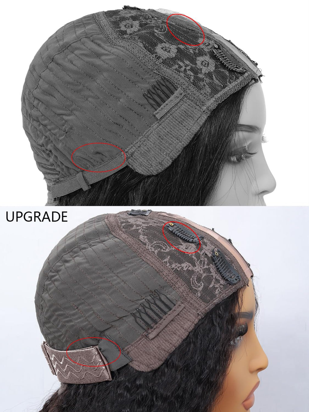 Kinky Straight U Part Human Hair Wig 12A Upgraded Glueless Full Head Clip in U Part Wigs for Women 22 Inch