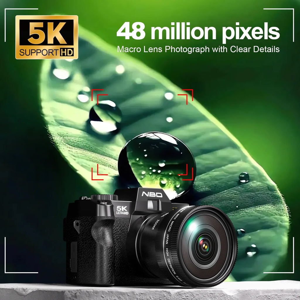 5K Digital Camera for Photography,48Mp Autofocus Vlogging Camera for Youtube with 32GB TF Card