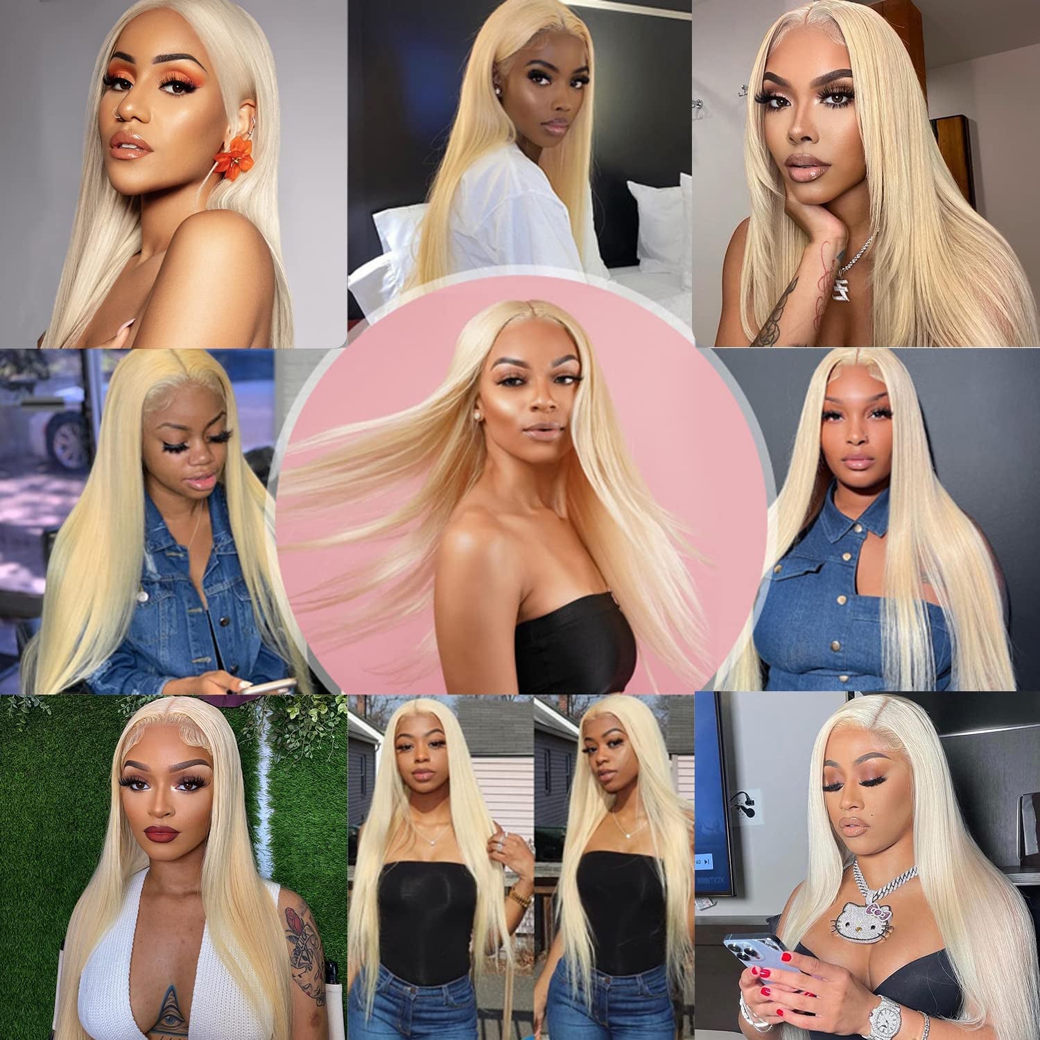 613 Lace Front Wig Human Hair 13X4 HD Transparent Lace Front Wigs Human Hair 180% Density Blonde Glueless Wigs Human Hair 613 HD Straight Lace Frontal Wigs Human Hair Pre Plucked (34 INCH)