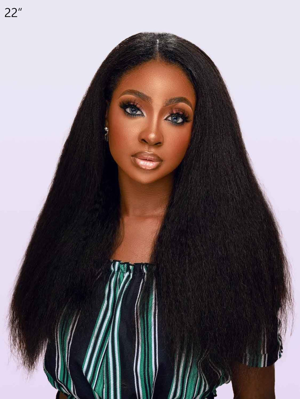 Kinky Straight U Part Human Hair Wig 12A Upgraded Glueless Full Head Clip in U Part Wigs for Women 22 Inch
