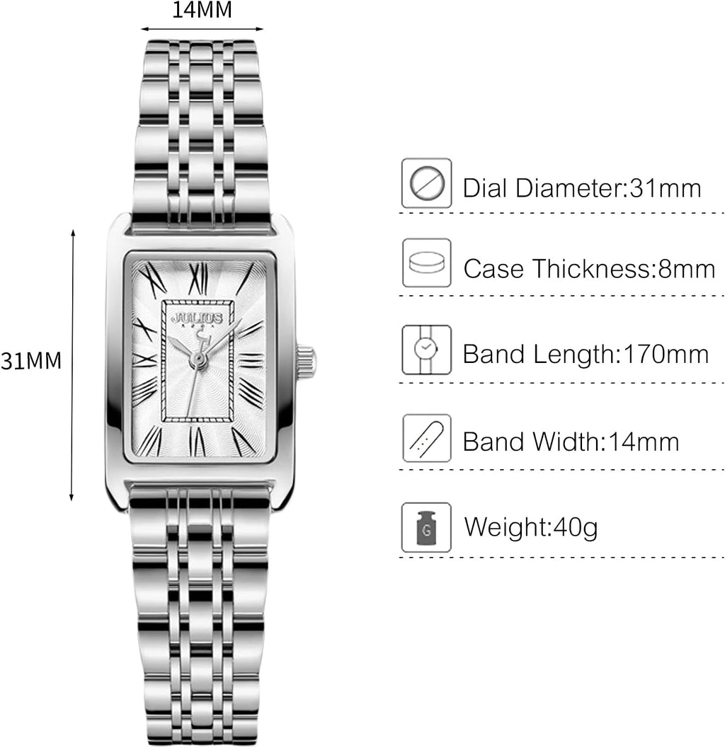 Fashion Women Watches Analogue Quartz Watch Minimalist Dial with Stainless Steel Strap Waterproof Elegant Wrist Watch for Ladies