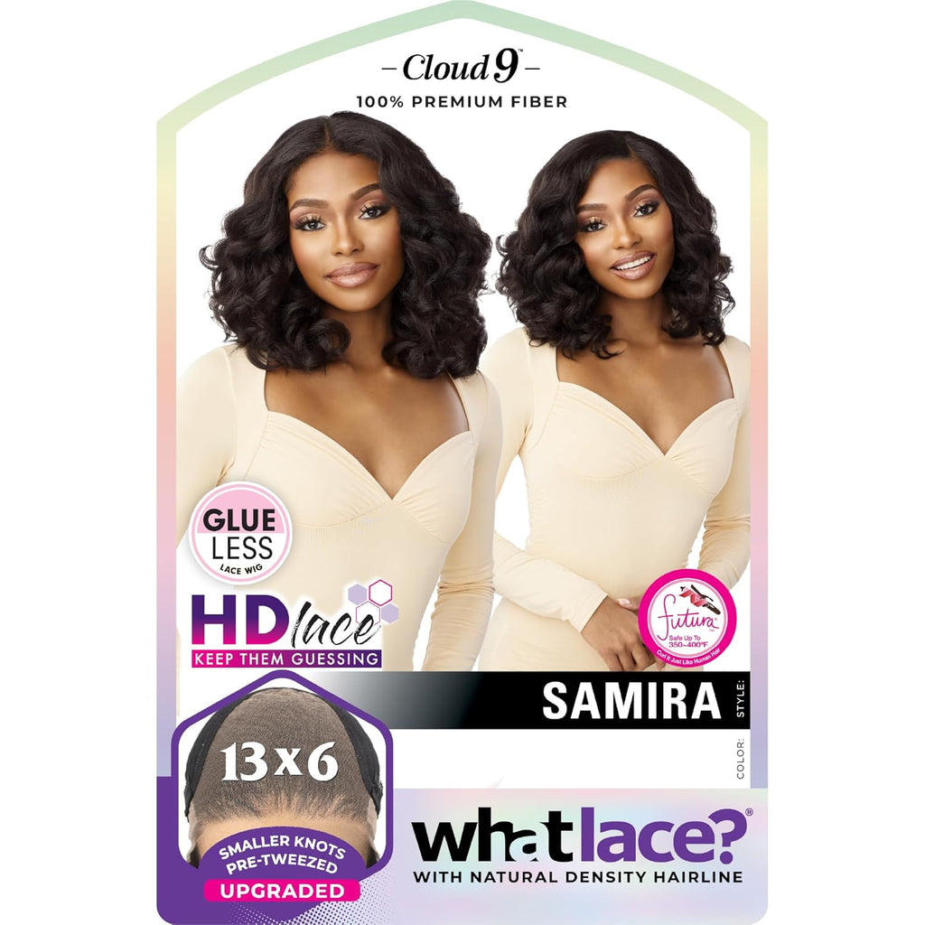 What Lace 13X6 Wigs - Samira Lacefrontal Hand Tied Glueless Synthetic with Natural Density Preplucked Hairline (BALAYAGEGOLD)