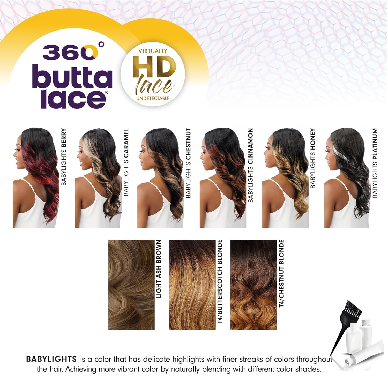 Butta 360 Lace Wigs - Unit 1 Wider Parting 360 Degree Lace Glueless Synthetic Preplucked Hairline (BABYLIGHTSCINNAMON)