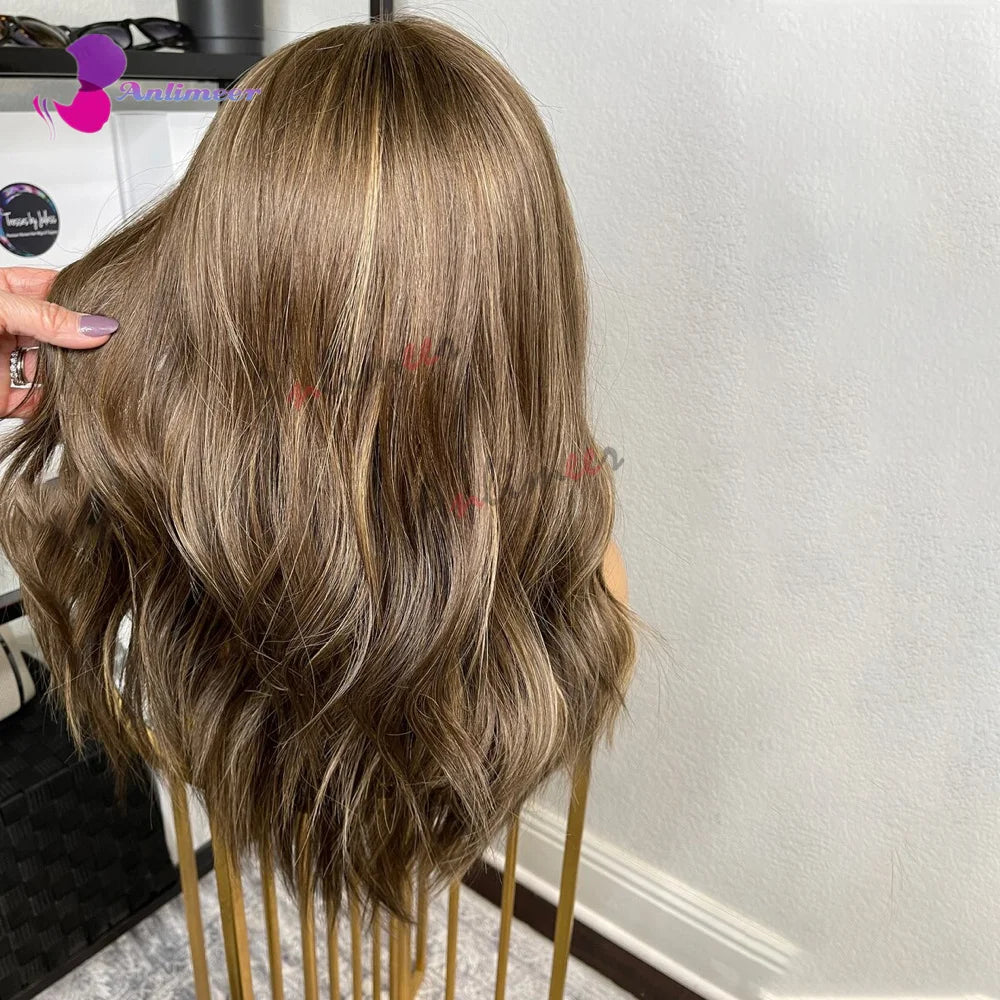 Highlighted Wigs 13X6 Lace Front Wigs 100% Human Hair Wigs 180 Density Body Wave Wigs for White Women Real Human Hair