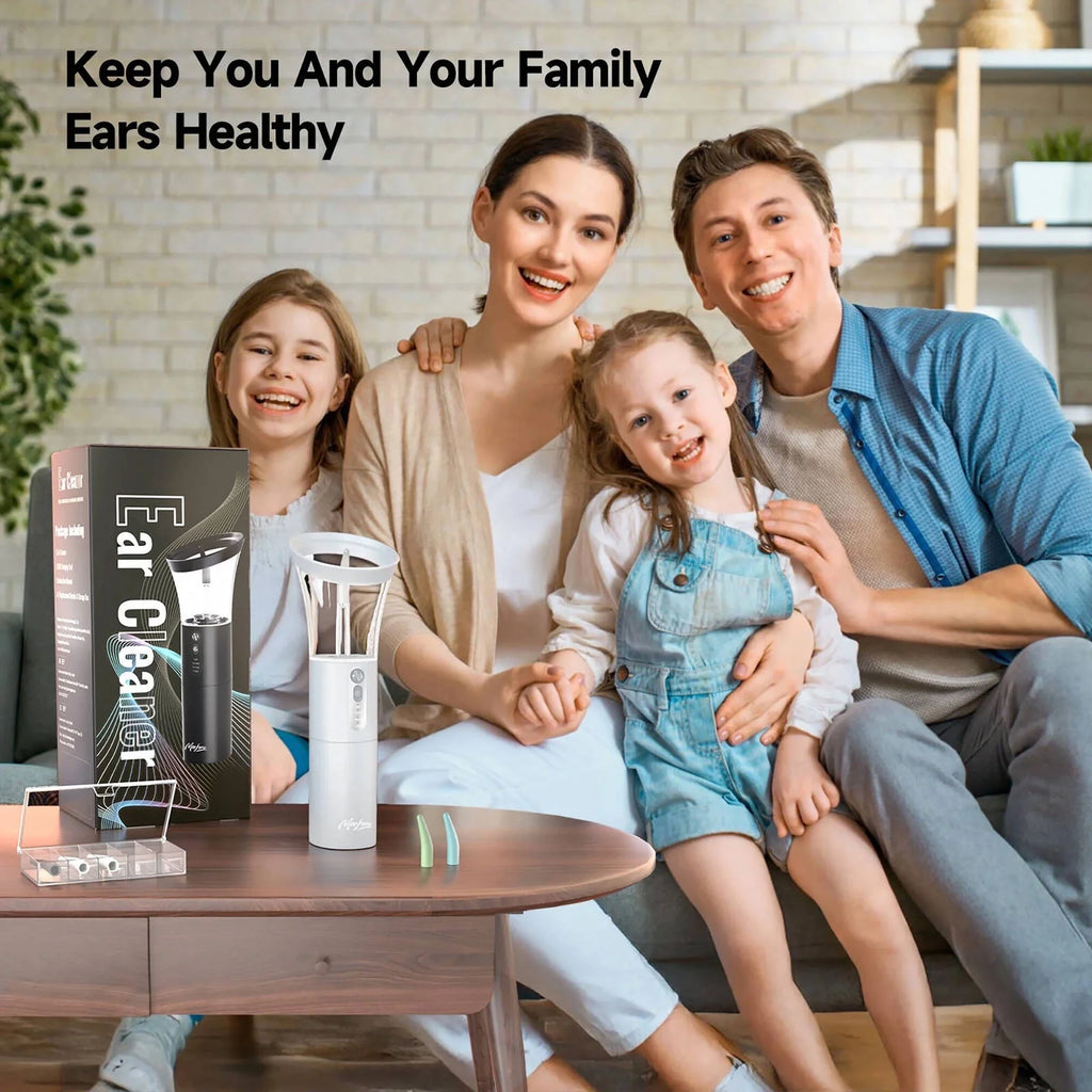 Ear Wax Removal with One-Piece Waste Tank, Ear Cleaner with Water Temperature Sensor, 4 Pressure Settings, Ear Cleaning Kit for Ear Wax Buildup & USB-C Cable, IPX6, Gray