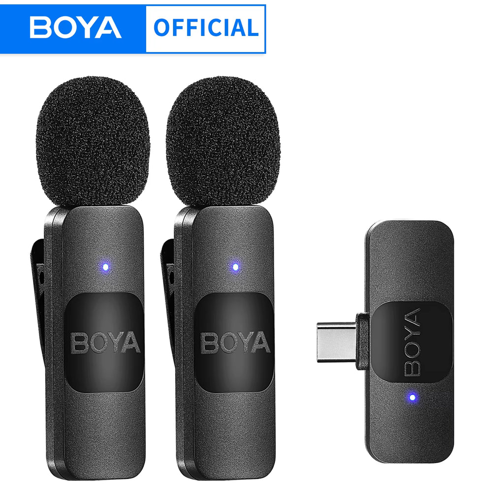 BY-V Professional Wireless Lavalier Mini Microphone for Iphone Ipad Android Live Broadcast Gaming Recording Interview Vlog