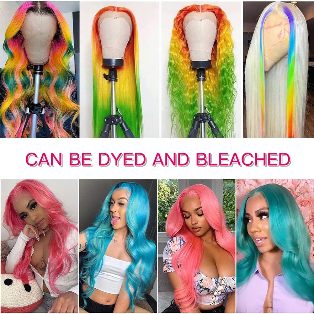 13X6 Body Wave Lace Front Wig Human Hair Pre Plucked with Baby Hair 613 Blonde Transparent HD Lace Frontal Wig 18 Inch