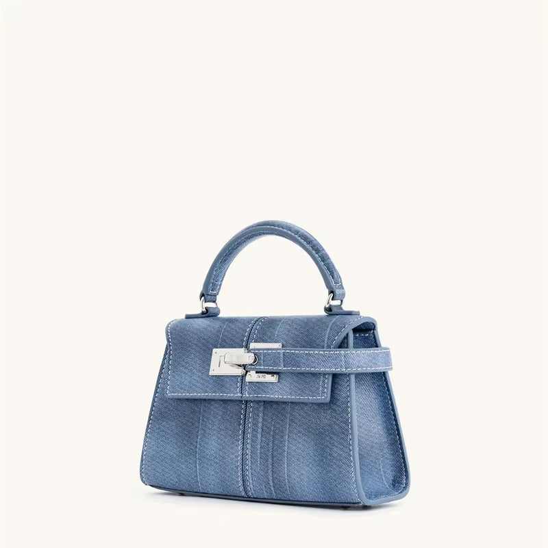 Women'S Handbag Elise Designer Fashion 2025 New Denim Blue Tote Bag Small Square Crossbody Bag Premium Women Bag