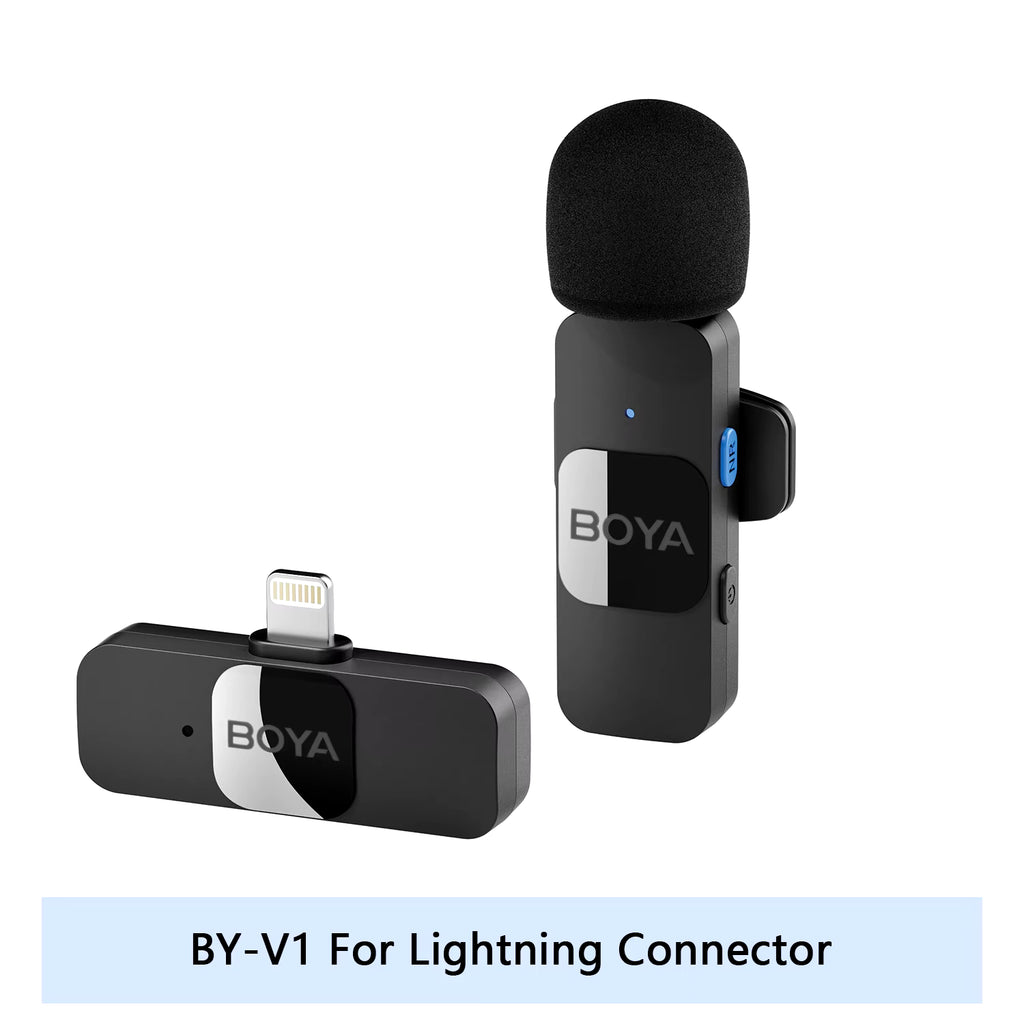 BY-V Professional Wireless Lavalier Mini Microphone for Iphone Ipad Android Live Broadcast Gaming Recording Interview Vlog