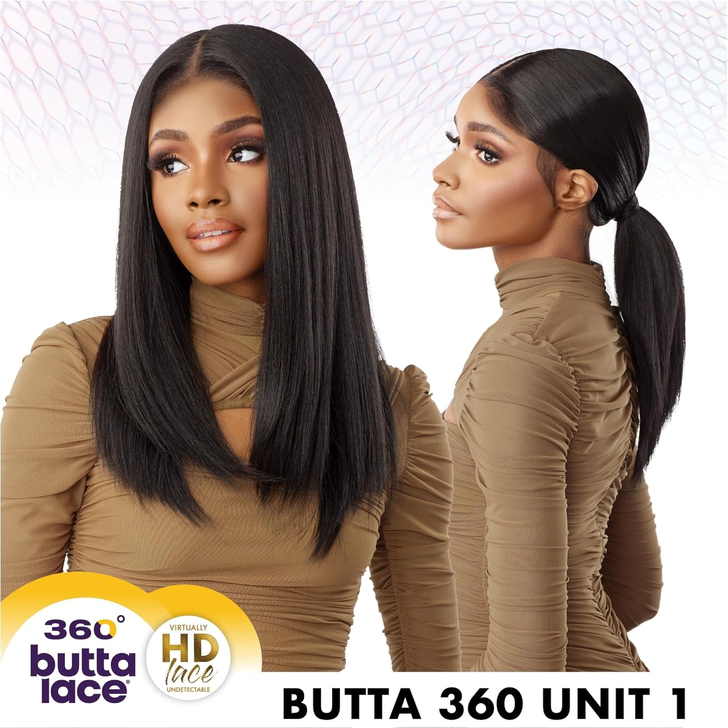 Butta 360 Lace Wigs - Unit 1 Wider Parting 360 Degree Lace Glueless Synthetic Preplucked Hairline (BABYLIGHTSCINNAMON)