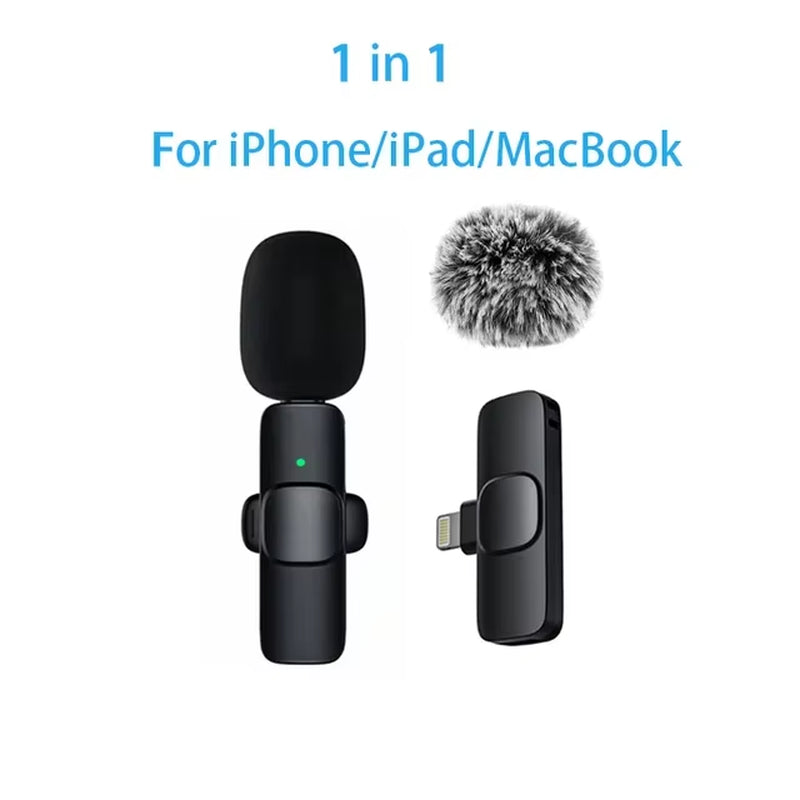 Mini Wireless Lavalier Microphone Windproof Wool Replaceable Lavalier Microphone for Iphone Youtube Vlog Audio Recording