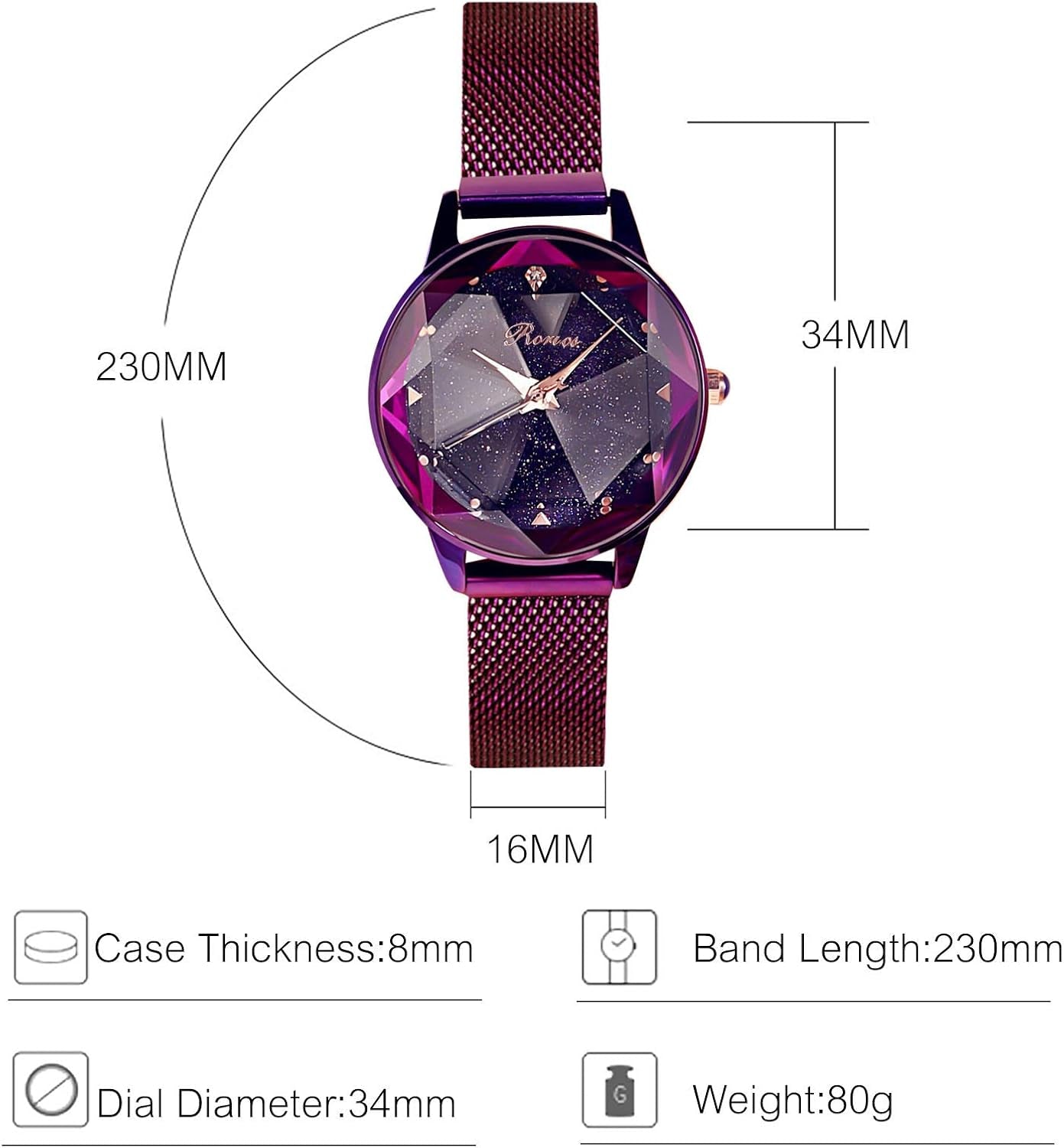 Women Watches Analogue Quartz Watch Fashionable Ladies Wristwatch Mesh Band Shining Starry Sky Dial Easily Use Watches