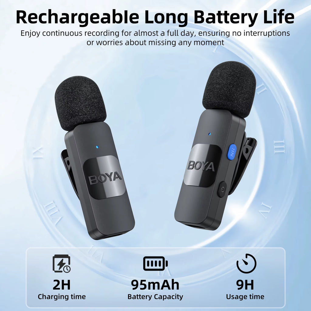 BY-V Professional Wireless Lavalier Mini Microphone for Iphone Ipad Android Live Broadcast Gaming Recording Interview Vlog