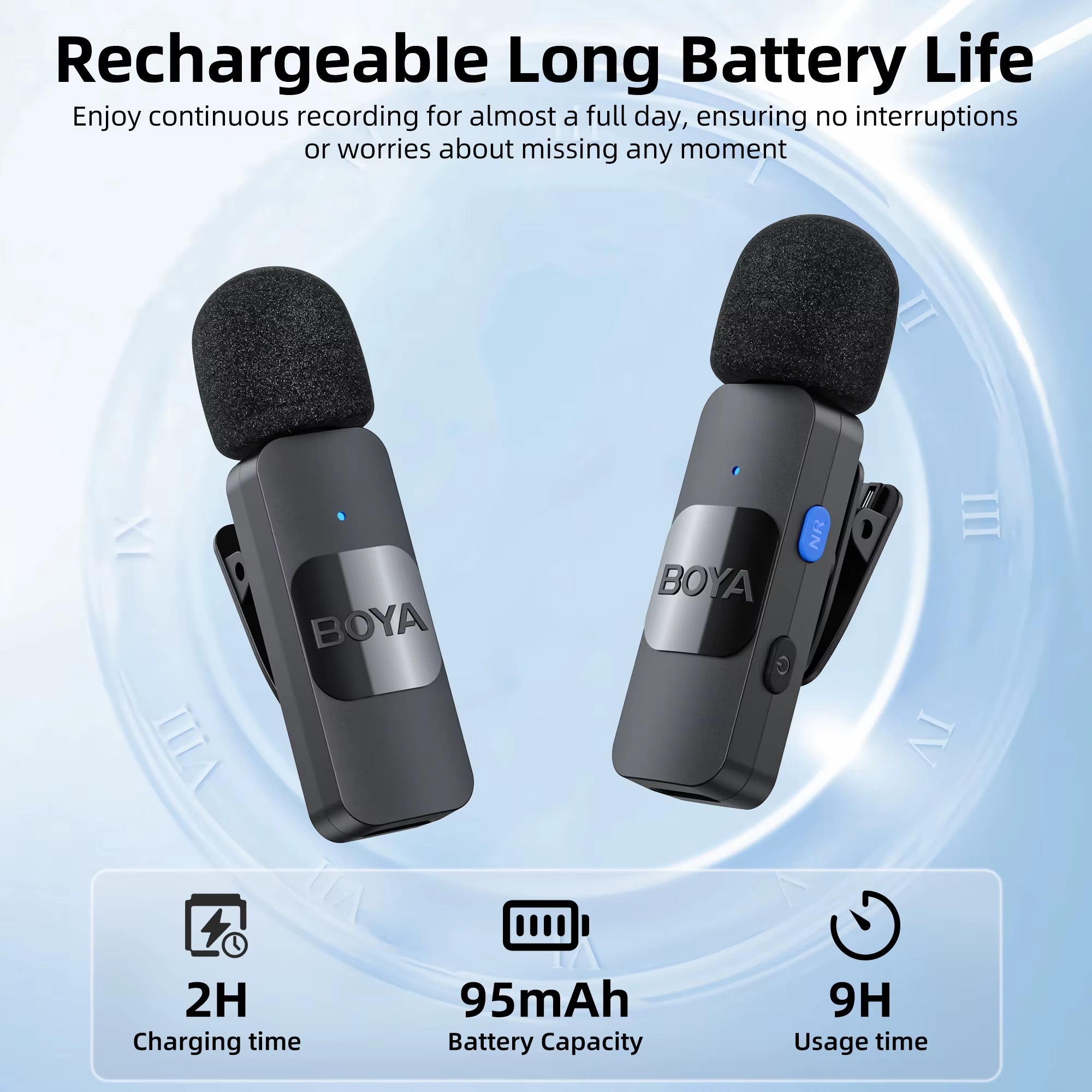 BY-V Professional Wireless Lavalier Mini Microphone for Iphone Ipad Android Live Broadcast Gaming Recording Interview Vlog