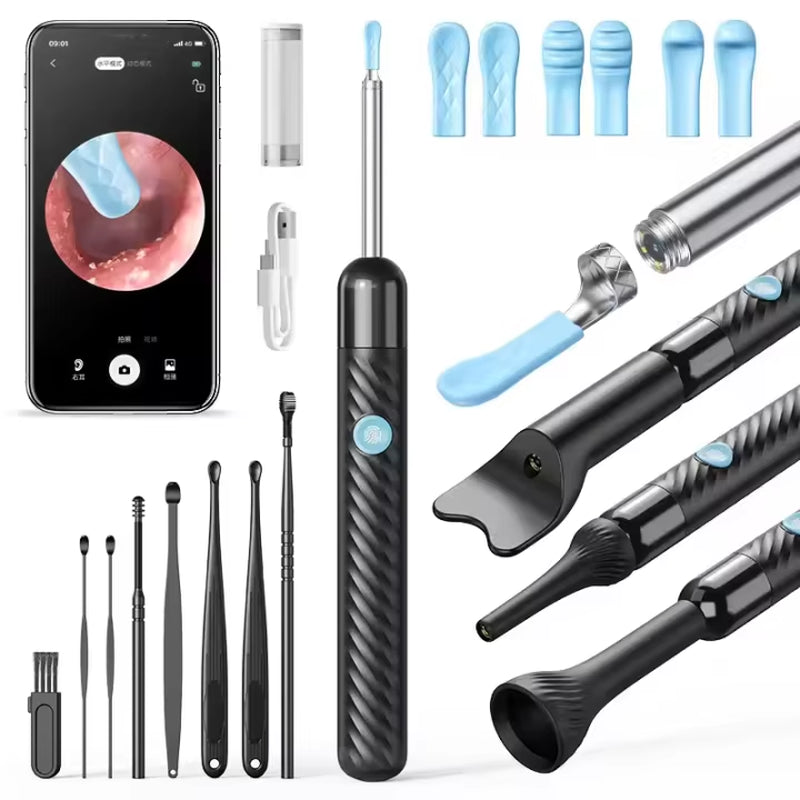 Smart Visual Ear Cleaner Set with Camera Otoscope Ear Wax Cleaner Rechargeable Endoscope Earpick Earwax Removal Health Care Set
