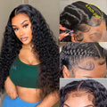 13X4 Lace Front Wigs HD Lace Wig Water Wave Long Curly Wig Glueless Pre Plucked with Baby Hair 24Inch
