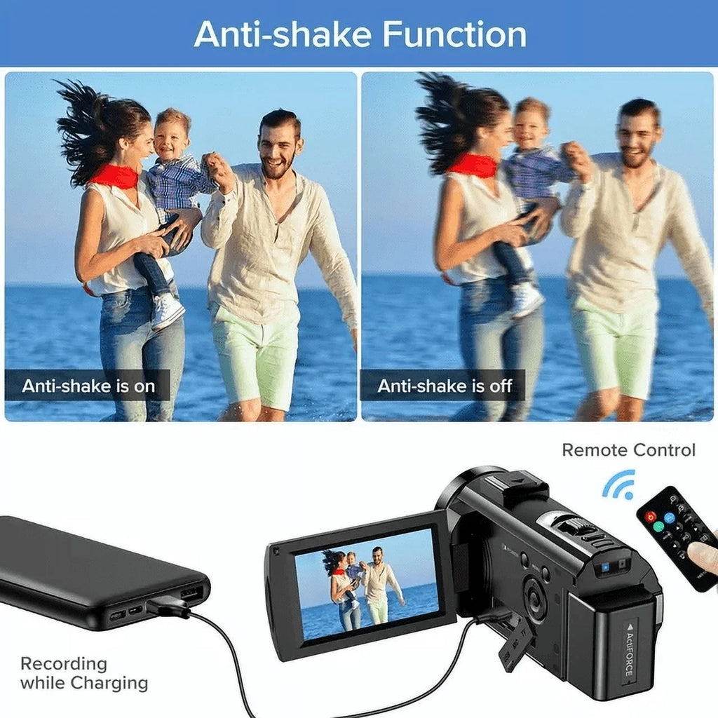 Video Camera Camcorder FHD 1080P 30FPS 16X Digital Zoom Vlog Camera for Youtube 3.0 Touch Screen with Microphone