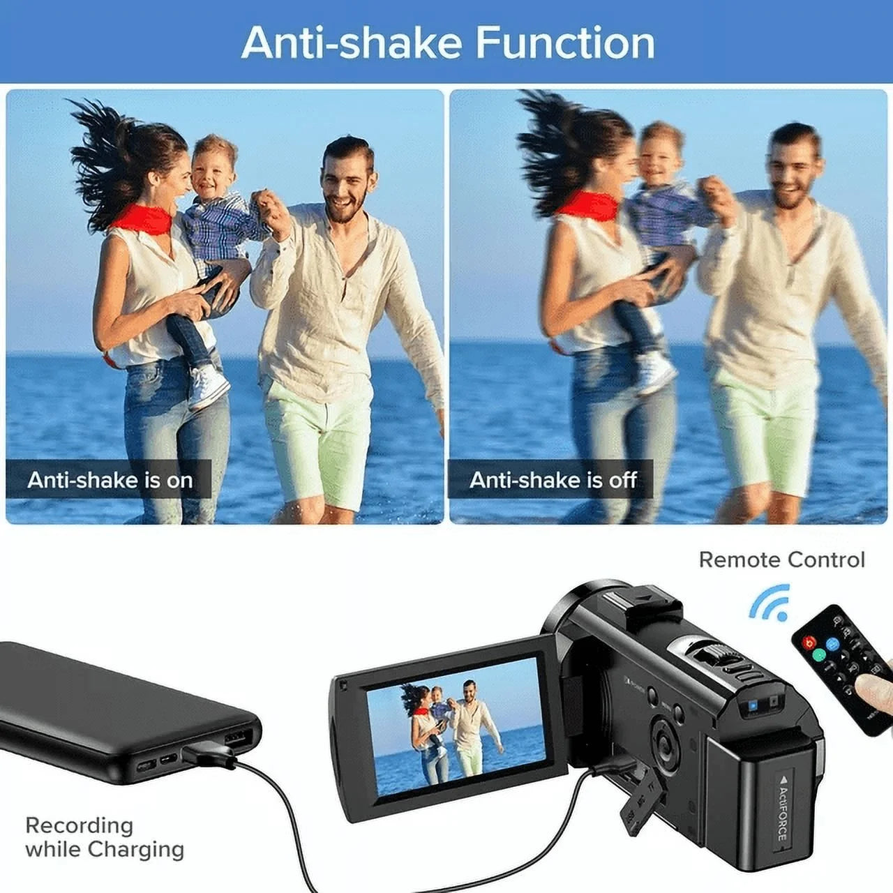 Video Camera Camcorder FHD 1080P 30FPS 16X Digital Zoom Vlog Camera for Youtube 3.0 Touch Screen with Microphone