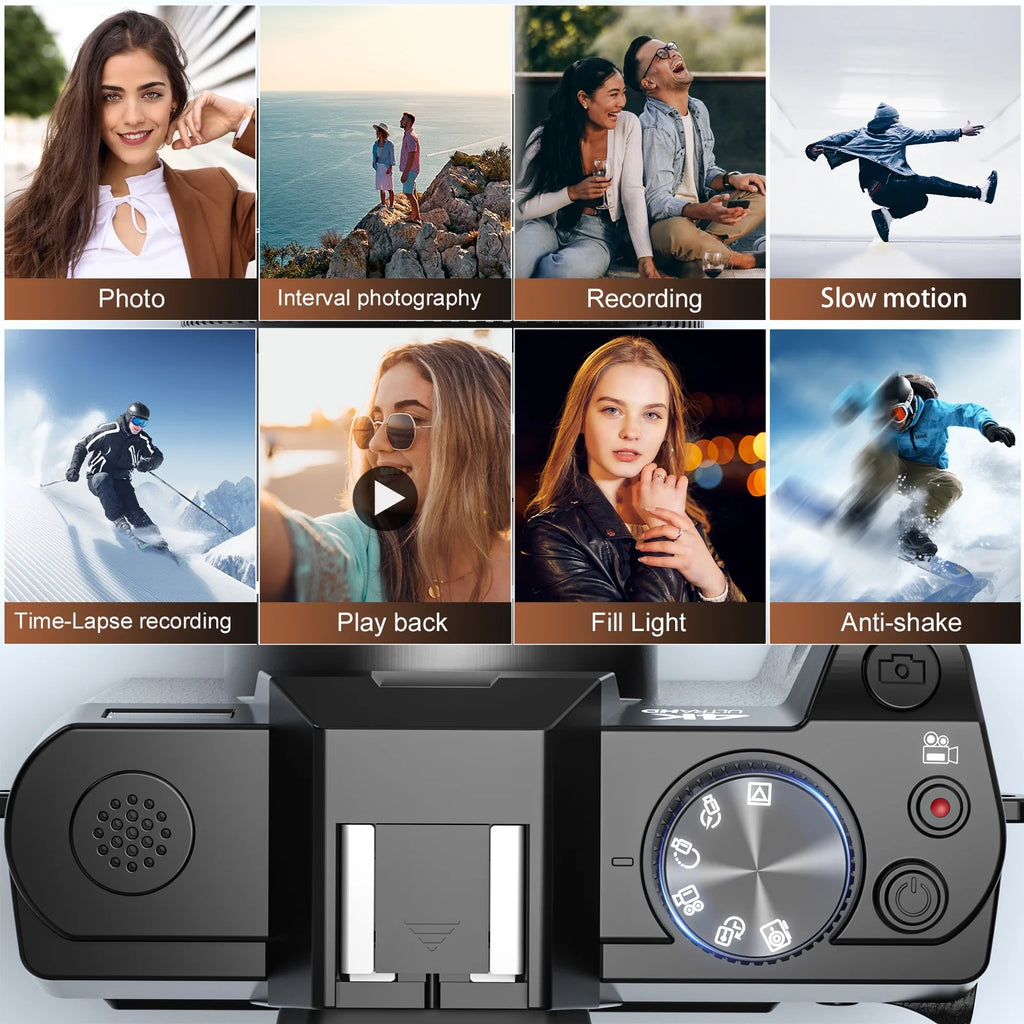 5K Digital Camera for Photography,48Mp Autofocus Vlogging Camera for Youtube with 32GB TF Card