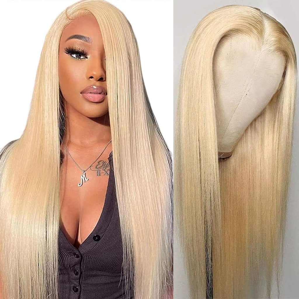 613 Lace Front Wig Human Hair 13X4 HD Transparent Lace Front Wigs Human Hair 180% Density Blonde Glueless Wigs Human Hair 613 HD Straight Lace Frontal Wigs Human Hair Pre Plucked (34 INCH)