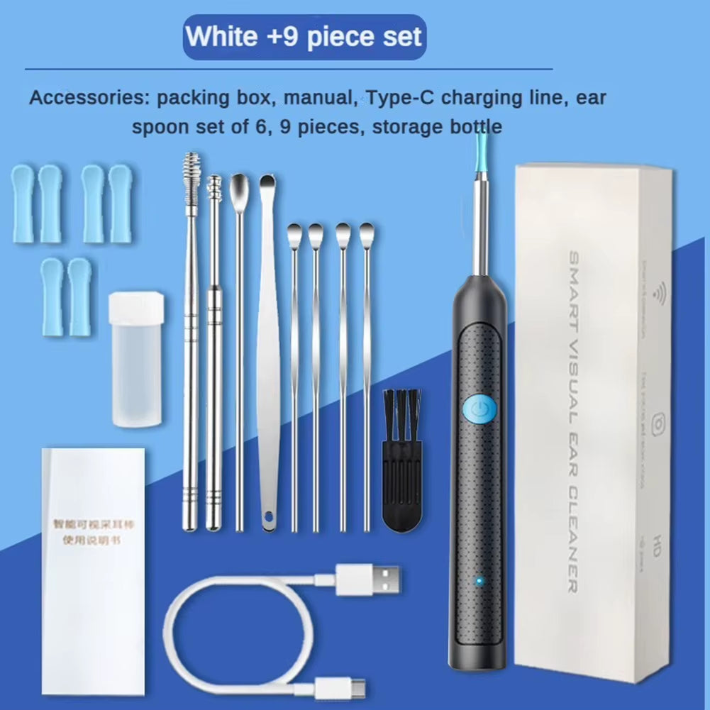Smart Visual Ear Cleaner Set with Camera Otoscope Ear Wax Cleaner Rechargeable Endoscope Earpick Earwax Removal Health Care Set