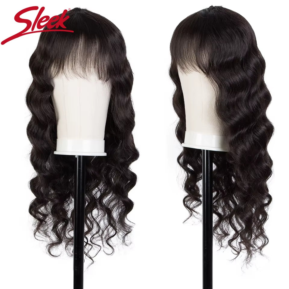 Human Hair Wigs for Women Bob Wig with Bangs Pink Colored Human Hair Wigs Blonde Brazilian Hair Wigs Body Wave Short Wigs