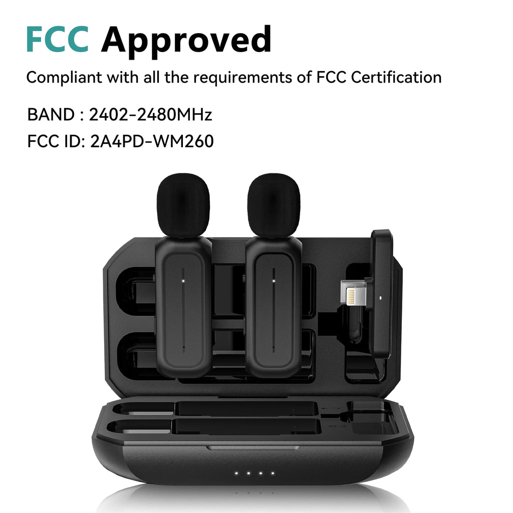 Microphone for Iphone Ipad Android Professional Wireless Lavalier Lapel Mini Microphone, Charging Case with Adapter Included Noise Reduction Plug,Podcast Microphone for Interview Video Vlog