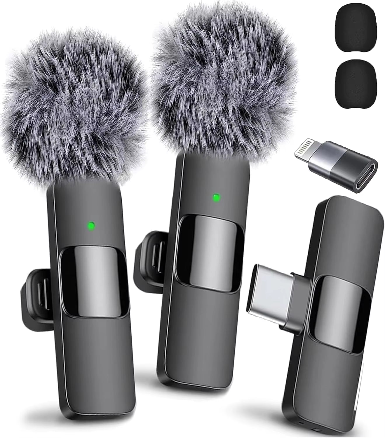 Professional Wireless Lavalier Lapel Microphone for Iphone Android Recording Mic for Interview Video Podcast Vlog Youtube
