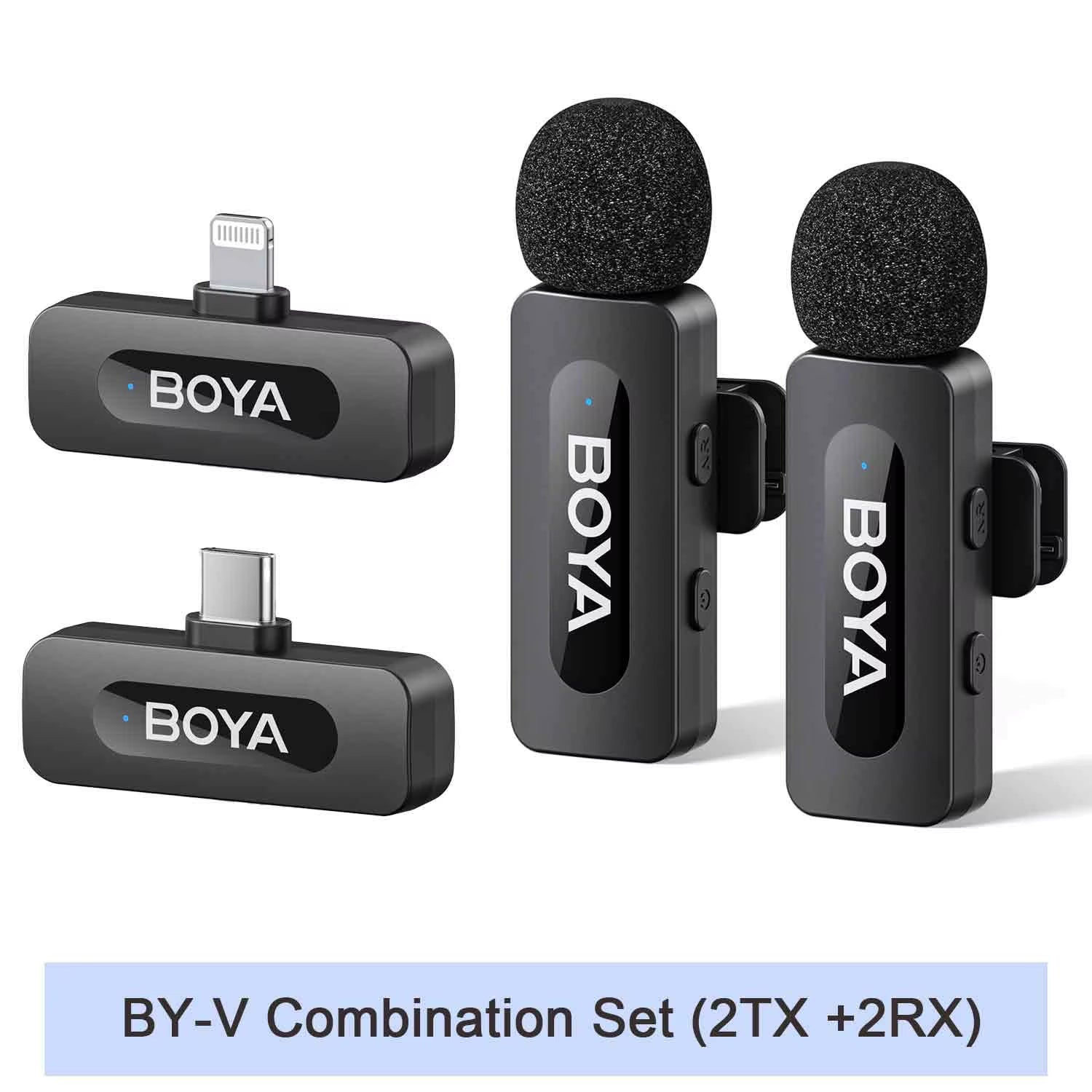 BY-V Professional Wireless Lavalier Mini Microphone for Iphone Ipad Android Live Broadcast Gaming Recording Interview Vlog