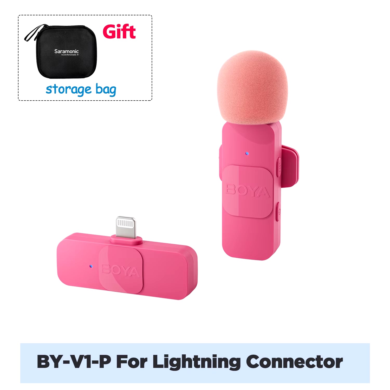 BY-V Professional Wireless Lavalier Mini Microphone for Iphone Ipad Android Live Broadcast Gaming Recording Interview Vlog