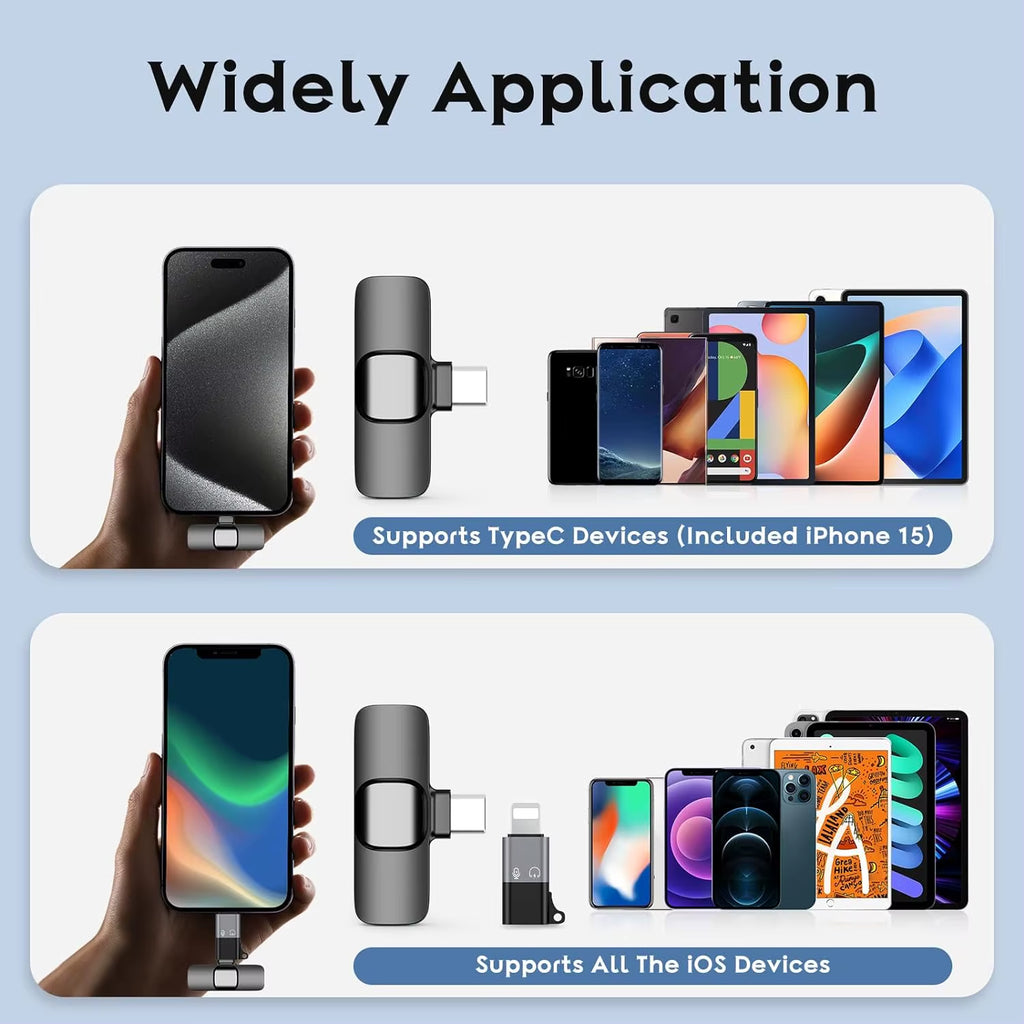 Professional Wireless Lavalier Lapel Microphone for Iphone Android Recording Mic for Interview Video Podcast Vlog Youtube