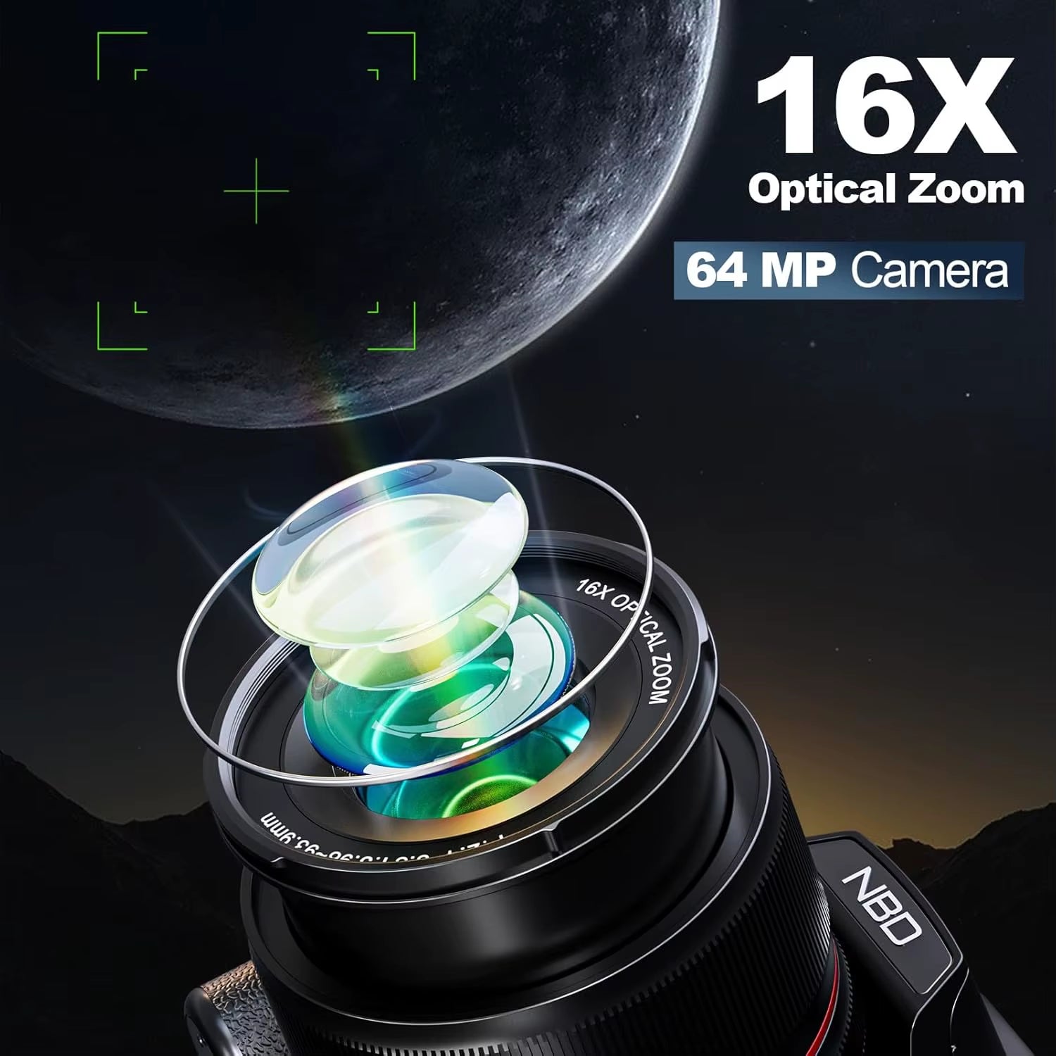 5K Digital Cameras for Photography 16X Optical Zoom Camera with Wifi & App Control, Vlogging Camera with 180°Flipable Screen
