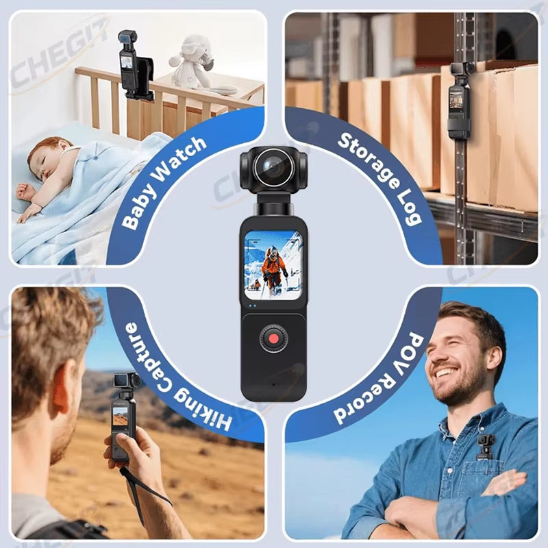 1.69" 4K/5K Ultra WIFI or Touch Screen Pocket Action Camera 270° Vlog Mini Sports Cam Helmet Travel Bicycle Driver Recorder