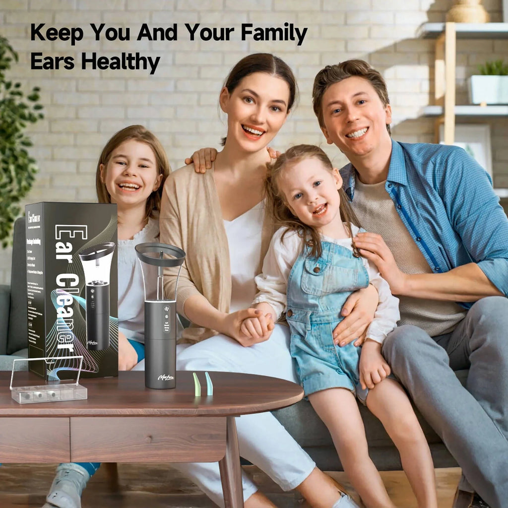 Ear Wax Removal with One-Piece Waste Tank, Ear Cleaner with Water Temperature Sensor, 4 Pressure Settings, Ear Cleaning Kit for Ear Wax Buildup & USB-C Cable, IPX6, Black