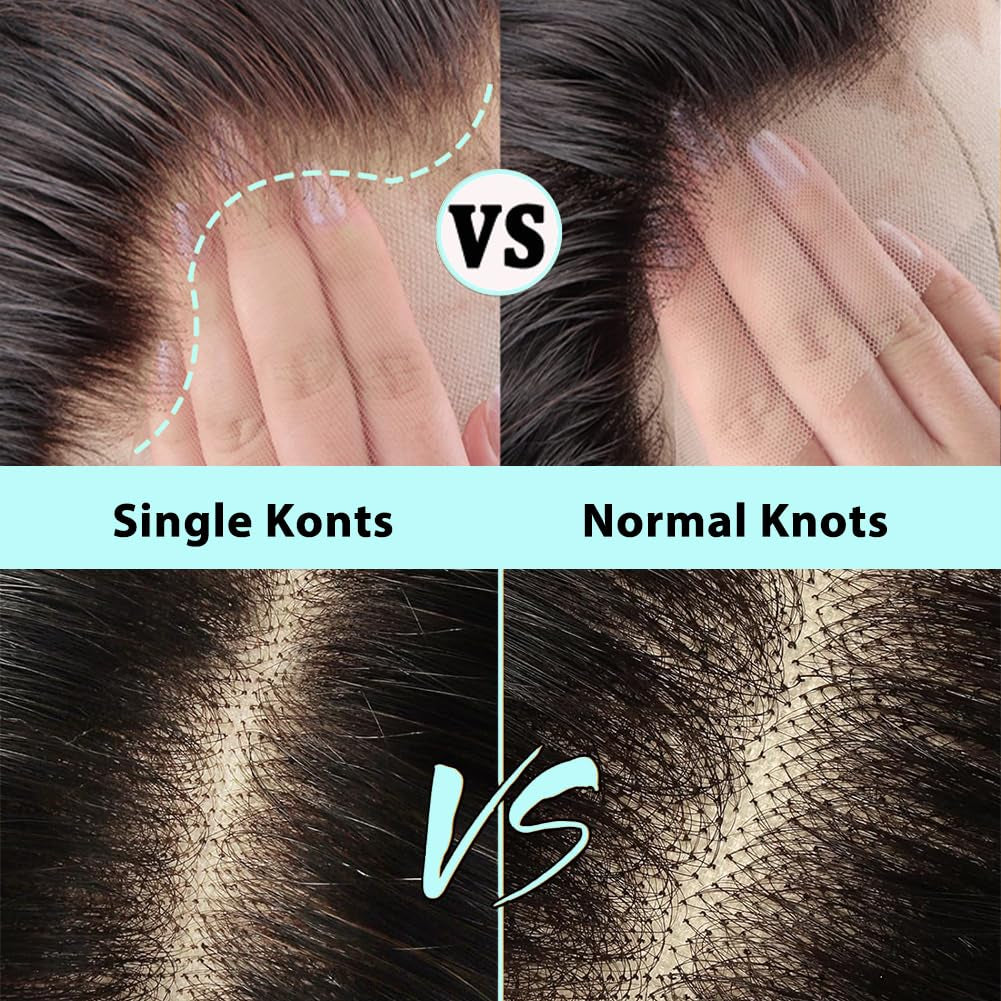 13X4 Full Frontal HD Lace Wigs for Women Human Hair Ture to Length Super Soft Body Wave Wigs Glueless Human Hair Pre Plucked Hairline Bleached Knots Are Small Jet Black 32Inch