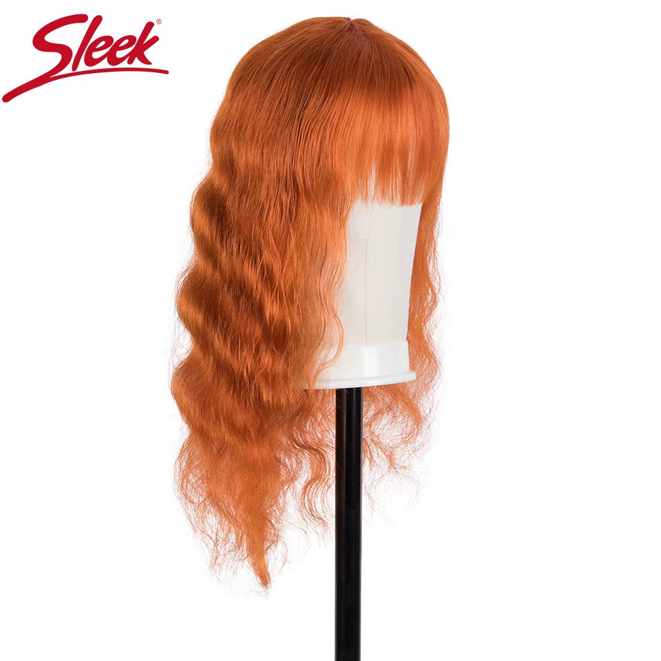 Human Hair Wigs for Women Bob Wig with Bangs Pink Colored Human Hair Wigs Blonde Brazilian Hair Wigs Body Wave Short Wigs