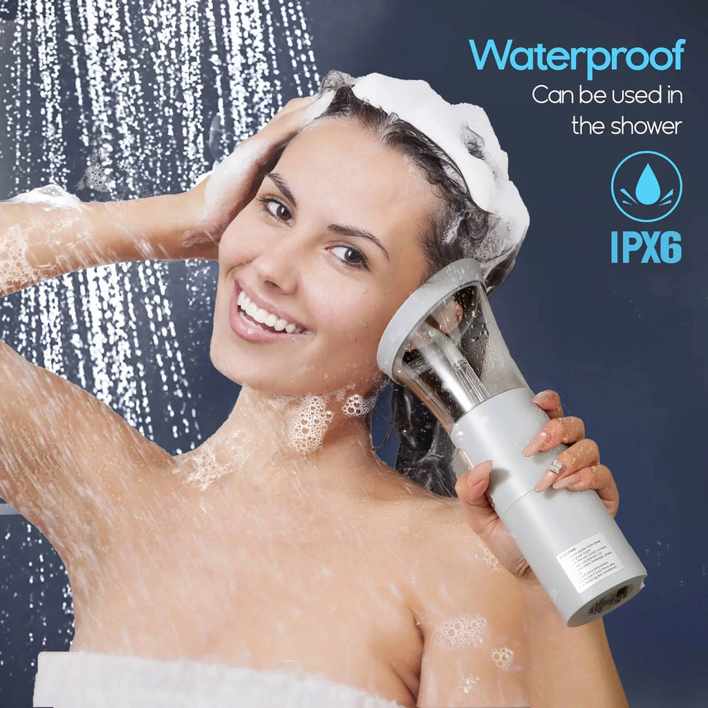 Ear Wax Removal with One-Piece Waste Tank, Ear Cleaner with Water Temperature Sensor, 4 Pressure Settings, Ear Cleaning Kit for Ear Wax Buildup & USB-C Cable, IPX6, Gray